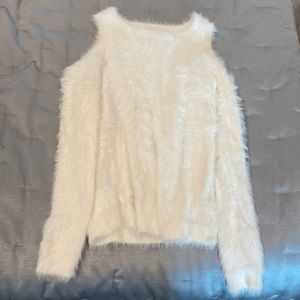Hollister Shoulder Cutout Fuzzy Sweater